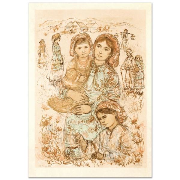 "Family in the Field" Limited Edition Lithograph by Edna Hibel (1917-2014), Numb