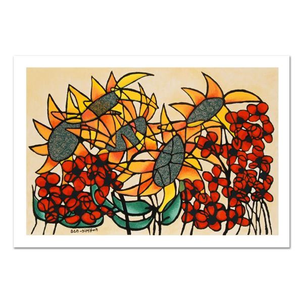 Avi Ben-Simhon, "Sunflowers" Limited Edition Serigraph, Numbered and Hand Signed