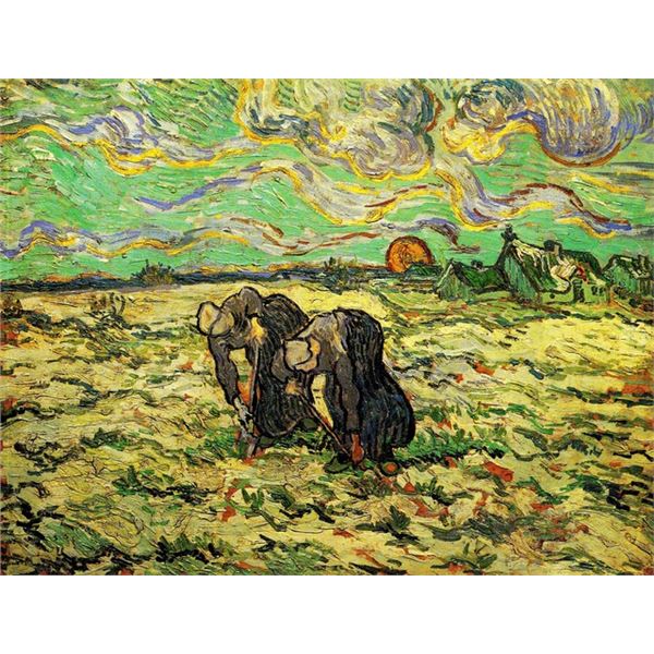 Van Gogh - Two Peasant Women Digging In Field With Snow