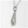 Image 4 : 14K White Gold 0.12 ctw Single Cut Diamond Petite Open Tear Drop Pendant Necklac