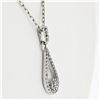 Image 5 : 14K White Gold 0.12 ctw Single Cut Diamond Petite Open Tear Drop Pendant Necklac