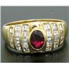 Image 5 : Estate 18kt Yellow Gold 1.75 ctw Ruby and Diamond Wide Band Ring