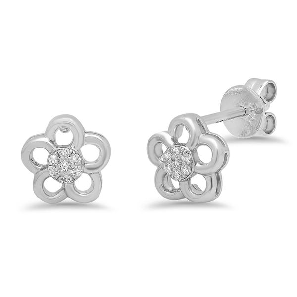 14k Gold 0.05CTW Diamond Earrings, (I1)