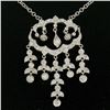 Image 1 : 14k Solid White Gold 1.50 ctw Round Brilliant Diamond Tassel Chandelier Necklace