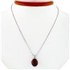 Image 3 : New 14K White Gold 7.43 ctw Oval Brilliant Almandine Garnet 18" Pendant Necklace