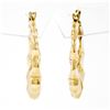 Image 5 : 14K Solid Yellow Gold Puffed Polished Scalloped Flower Snap Hoop Earrings