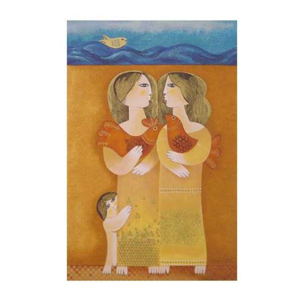 Samy Briss, "Papotages" Hand Signed Limited Edition Serigraph with Letter of Aut