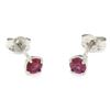 Image 1 : 14k White Gold 0.51 ctw 3.5mm Round Brilliant Cut Ruby Classic Stud Earrings