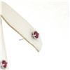 Image 5 : 14k White Gold 0.51 ctw 3.5mm Round Brilliant Cut Ruby Classic Stud Earrings