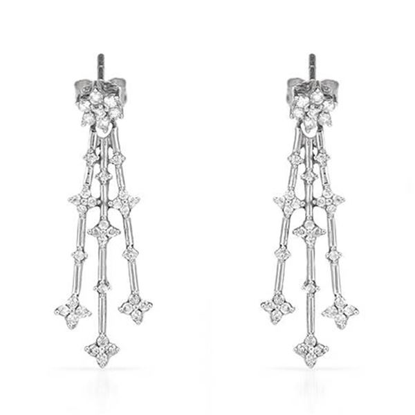 14k White Gold 0.50 ctw Diamond Earrings, (I1-I2/G-H)