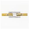 Image 4 : Albadoro Italian 18K Yellow White Gold Unique Geometric Polished Bar Brooch Pin