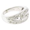 Image 7 : Vintage Platinum 0.50 ctw Round Single Cut Pave Diamond Interlocking Band Ring