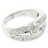Image 9 : Vintage Platinum 0.50 ctw Round Single Cut Pave Diamond Interlocking Band Ring