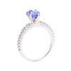 Image 4 : 1.28 ctw Tanzanite and Diamond Ring - 14KT White Gold