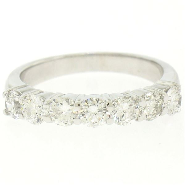 NEW 14K White Gold 1.25 ctw Prong Large Round Brilliant Diamond Wedding Band Rin