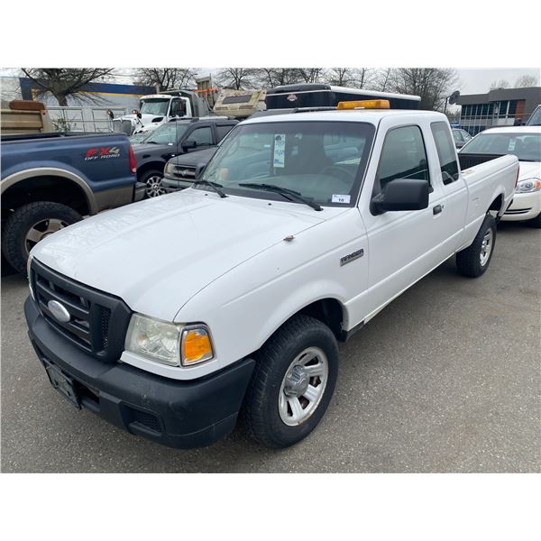 2007 FORD RANGER, 2DR EXT CAB PU, WHITE, VIN # 1FTZR44U67PA87115