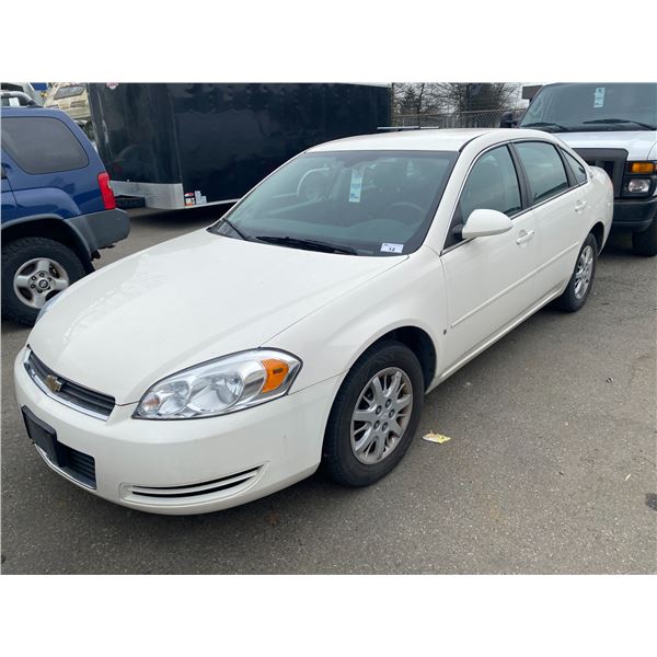 2008 CHEVROLET IMPALA, FLEX FUEL, 4DR SEDAN, WHITE, VIN # 2G1WS553X81245370