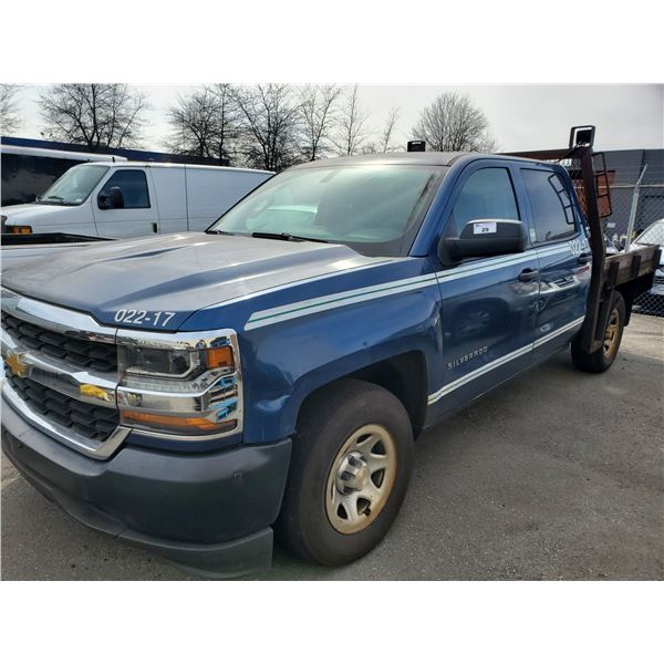 2017 CHEVROLET SILVERADO, 4DR FLAT DECK TRUCK, BLUE, VIN # 3GCPCNEH5HG453586