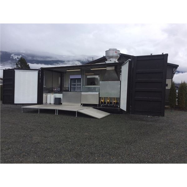 20FT FOOD KITCHEN/VENDOR CONTAINER INCLUDING EQUIPMENT, WITH SIDE DOORS ...
