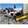 Image 2 : 2010 FORD F550 XL SUPERDUTY DUMPTRUCK WITH PLOW, SPREADER, WHITE, VIN # 1FDGF5HRXAEA23704