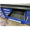 Image 2 : STEELMAN BLUE 15 DRAWER 2 DOOR 113"W X 28"D X 36"H METAL WORK BENCH WITH DRAWER LOCKS, ANTI-SLIP