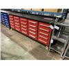 Image 2 : STEELMAN RED 15 DRAWER 2 DOOR 113"W X 28"D X 36"H METAL WORK BENCH WITH DRAWER LOCKS, ANTI-SLIP