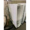 Image 2 : 25 WHITE PLASTIC FOLDING EVENT CHAIRS ON MOBILE CHAIR CART