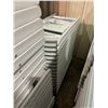 Image 2 : 16 WHITE PLASTIC FOLDING EVENT CHAIRS ON MOBILE CHAIR CART