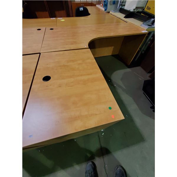 CEDAR COLOURED 2 PIECE L-SHAPED DESK WITH 3 DRAWERS