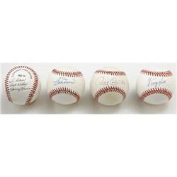 Baseball Stars Single Signed Baseballs Lot of 4.