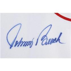 Johnny Bench Signed Jersey. White Rawlings Cinc