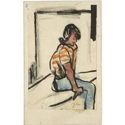 JOSEPHINE MAHAFFEY WATERCOLOR ON PAPER PORTRAIT