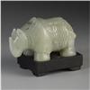Image 1 : CHINESE CARVED JADE/HARDSTONE FIGURE OF A RHINO