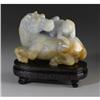 Image 1 : CHINESE CARVED JADE/HARDSTONE HORSE AND MONKEY