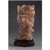 Image 1 : CHINESE CARVED ROSE QUARTZ BLOSSOM VESSEL