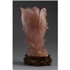 Image 2 : CHINESE CARVED ROSE QUARTZ BLOSSOM VESSEL