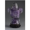 Image 2 : CHINESE CARVED AMETHYST VESSEL AND COVER