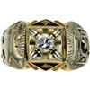 Image 1 : Diamond, Enamel, Masonic Gold Ring