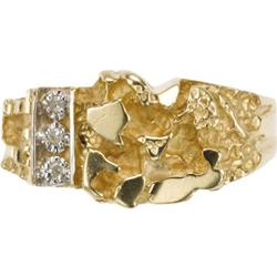 Gentleman's Diamond, Gold Nugget Style Ring