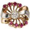 Image 1 : Retro Diamond, Ruby, Gold Ring