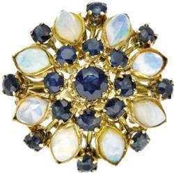 Sapphire, Opal, Gold Ring