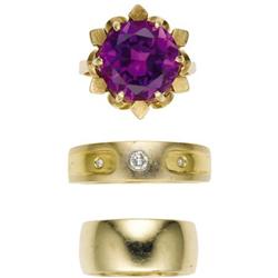 Lot of Diamond, Gold Rings