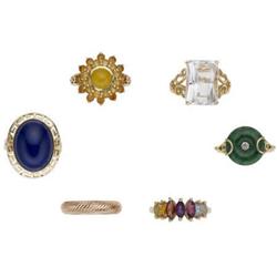 Multi-Stone, Gold Ring Lot