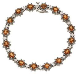 Garnet, Diamond, Gold Bracelet