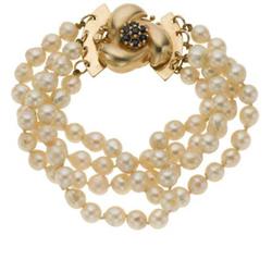 Cultured Pearl, Sapphire, Gold Bracelet
