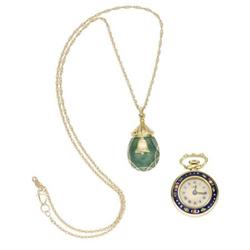 Enamel, Gold Pendant and Miniature Watch-Pendant