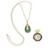 Image 1 : Enamel, Gold Pendant and Miniature Watch-Pendant