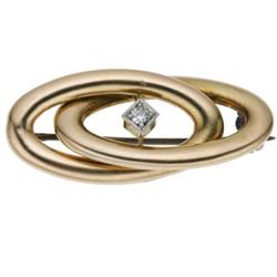 Victorian Diamond, Gold Brooch