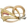 Image 1 : Ruby, Gold Ribbon Brooch