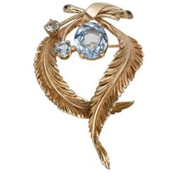 Blue Stone, Gold Brooch